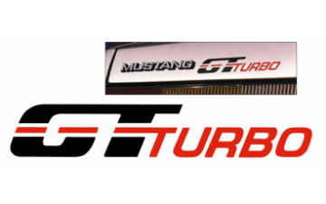 Show details for 1984 Mustang GT Turbo Fender Decal - Black / Red Orange Picture of 1984 Mustang GT Turbo Fender Decal - Black / Red Orange