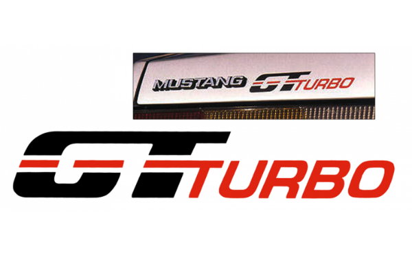 Picture of 1984 Mustang GT Turbo Fender Decal - Black / Red Orange