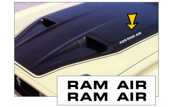 Picture of 1971-73 Mustang / Boss - Ram Air - Hood Decal Set