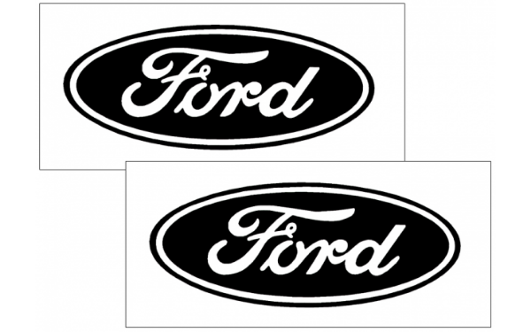 Picture of Ford Oval Logo Decal Set - Solid Style - 4" Tall