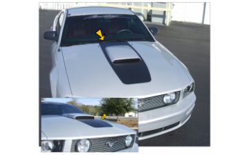 Show details for 2005-09 Mustang Hood Bulge Decal Kit Picture of 2005-09 Mustang Hood Bulge Decal Kit