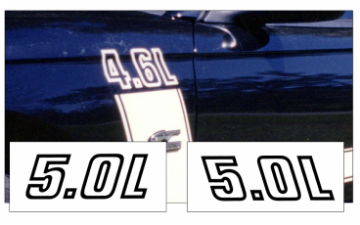 Show details for 1994-98 Mustang Fender Decal Set - 5.0L Name Picture of 1994-98 Mustang Fender Decal Set - 5.0L Name