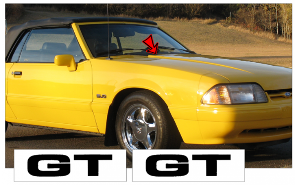 Picture of 1987-93 Mustang Hood Cowl Decal Set - GT