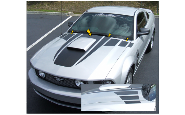 Picture of 2005-09 Mustang Hood Bulge with Spears and Faders Decal Kit