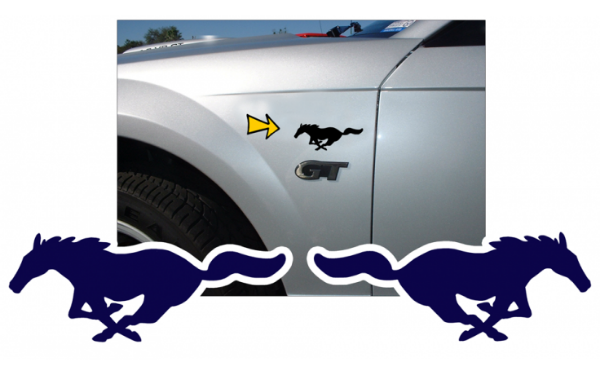 Picture of Mustang Solid Pony Decal Set - 2" x 4.5"