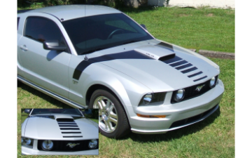 Show details for 2005-09 Mustang GT Hood Flair with Nose Fader Decal Kit Picture of 2005-09 Mustang GT Hood Flair with Nose Fader Decal Kit