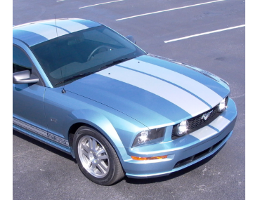 Show details for 2005-09 Mustang Lemans Racing Stripes - Hood Only Picture of 2005-09 Mustang Lemans Racing Stripes - Hood Only