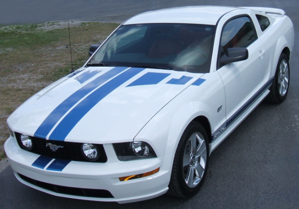 Picture of 2005-09 Mustang Dual Hood Stripes with Faders (narrow) Stripe Kit