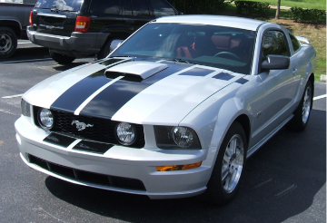Show details for 2005-09 Mustang Boss Style Hood Stripes and Fader Decals Picture of 2005-09 Mustang Boss Style Hood Stripes and Fader Decals