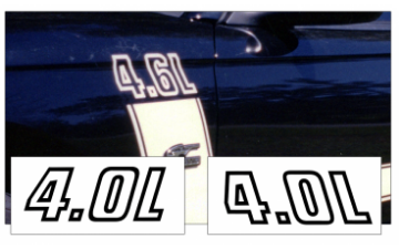 Show details for 1994-98 Mustang Fender Decal Set - 4.0L Name Picture of 1994-98 Mustang Fender Decal Set - 4.0L Name