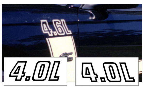 Picture of 1994-98 Mustang Fender Decal Set - 4.0L Name