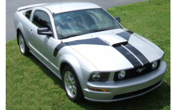 Show details for 2005-09 Mustang GT Hood Flair with Dual Nose Stripe Kit Picture of 2005-09 Mustang GT Hood Flair with Dual Nose Stripe Kit
