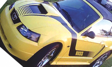 Show details for 1999-04 Mustang Boss Hood Decal and Side Stripes - Flat or Raised Hood Picture of 1999-04 Mustang Boss Hood Decal and Side Stripes - Flat or Raised Hood