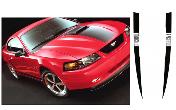 Picture of 2003-04 Mustang Mach 1 Hood Spears - MACH 1 Name