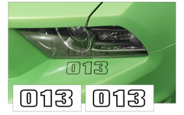 Show details for *1965-2014 Mustang Custom Bumper Three Digit Number Set Picture of *1965-2014 Mustang Custom Bumper Three Digit Number Set