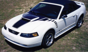 Show details for 1999-04 Mustang GT Boss Style Fader Hood Decal Kit - Scoop Hood Picture of 1999-04 Mustang GT Boss Style Fader Hood Decal Kit - Scoop Hood