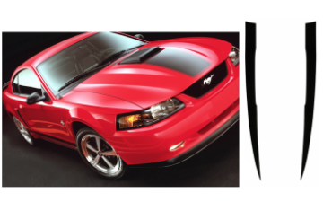 Show details for 2003-04 Mustang Mach 1 Hood Spear Stripe Kit - No Numeral Picture of 2003-04 Mustang Mach 1 Hood Spear Stripe Kit - No Numeral