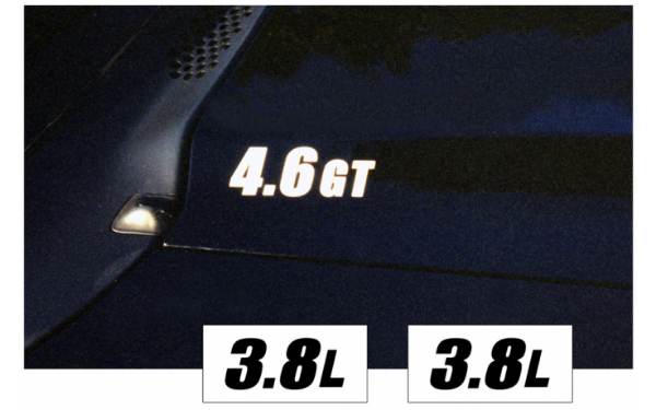 Picture of 1994-98 Mustang Hood Cowl Decal Set - 3.8L Name
