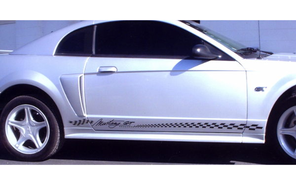 Picture of Mustang GT Lower Flag Decal Set - 3.5" x 67.5" with Mustang GT Name