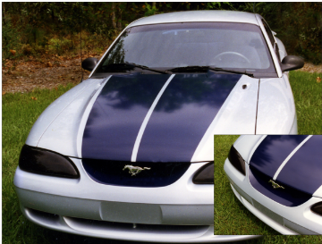Show details for 1994-98 Mustang Dual Wide Hood Stripe Kit Picture of 1994-98 Mustang Dual Wide Hood Stripe Kit