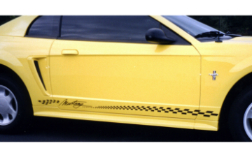 Show details for Mustang Lower Flag Decal Set - 3.5" x 67.5" with Mustang Name Picture of Mustang Lower Flag Decal Set - 3.5" x 67.5" with Mustang Name