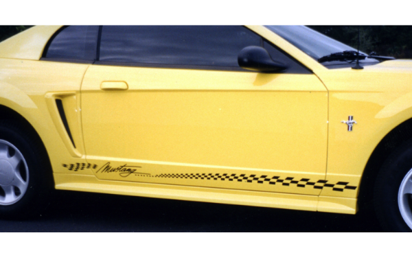 Picture of Mustang Lower Flag Decal Set - 3.5" x 67.5" with Mustang Name