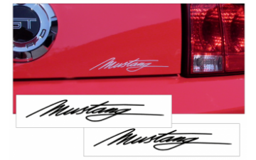 Show details for Mustang Script Decal Set - 1.25" x 8" Picture of Mustang Script Decal Set - 1.25" x 8"