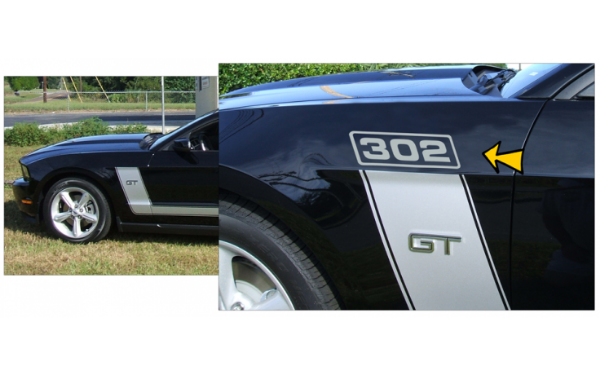 Picture of 2010-12 Mustang 302 Numeral Decal Set - for Side L-Stripe Kit