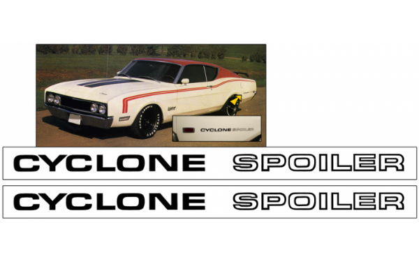 Picture of 1969 Mercury Cyclone Spoiler Body Lettering Decal Set
