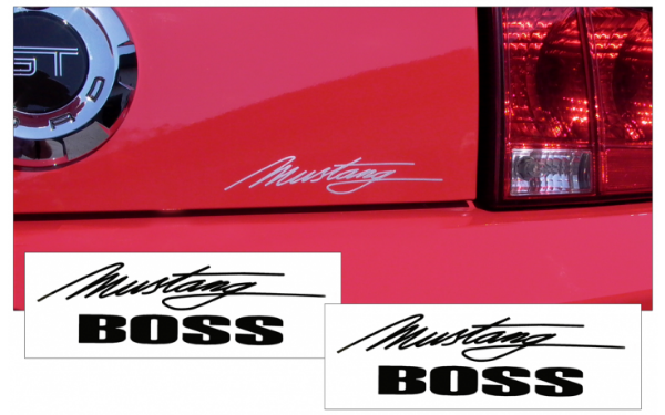Picture of Mustang Boss Script Decal Set - 2.25" x 8"