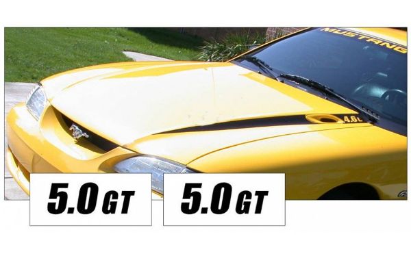 Picture of 1994-98 Mustang Hood Cowl Stripe and Decal Set - 5.0 GT Name