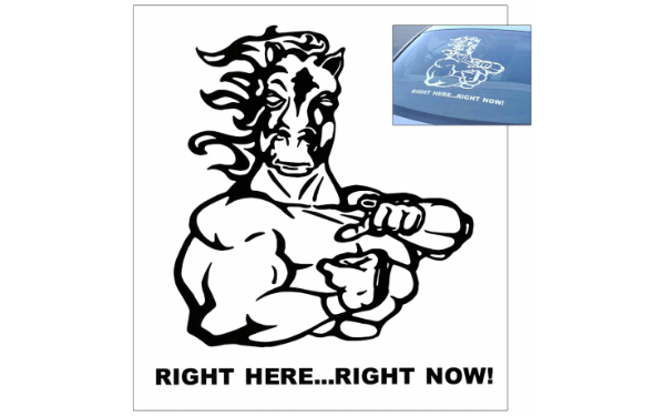 Picture of Mustang Right Here... Right Now Pony Decal - 22.3" Tall