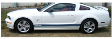 Show details for 2005-14 Mustang Rocker Side Stripe Kit - Racing Name Picture of 2005-14 Mustang Rocker Side Stripe Kit - Racing Name