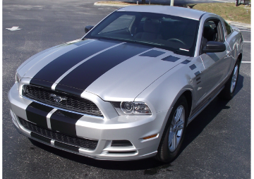 Show details for 2013-14 Mustang Dual Hood Stripes with Fader Decals Picture of 2013-14 Mustang Dual Hood Stripes with Fader Decals