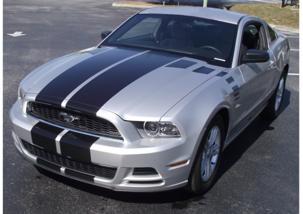 Picture of 2013-14 Mustang Dual Hood Stripes with Fader Decals
