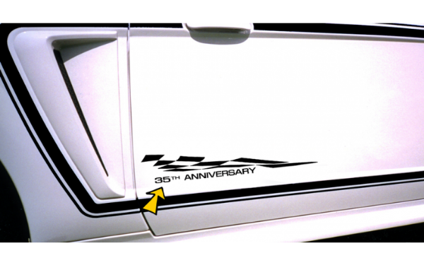 Picture of 1999 Mustang 35TH Anniversary Flag Decal Set - 3.75" x 23"