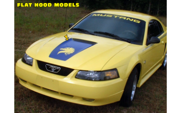 Show details for 1999-03 Mustang Square Nose Hood Decal - Horse Head Cutout - Flat Hood Picture of 1999-03 Mustang Square Nose Hood Decal - Horse Head Cutout - Flat Hood