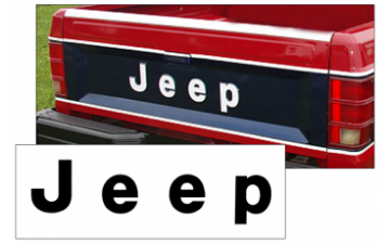 Show details for 1986-92 Jeep - MJ Comanche Pickup Tailgate Letter Decal Set Picture of 1986-92 Jeep - MJ Comanche Pickup Tailgate Letter Decal Set