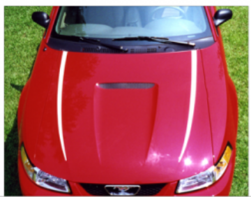 Show details for 1999-04 Mustang Hood Cowl Stripes - 3.8 V6 Designation Picture of 1999-04 Mustang Hood Cowl Stripes - 3.8 V6 Designation