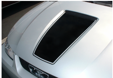 Show details for 1999-03 Mustang Square Nose Hood Decal with Pinstripe - Flat Hood Picture of 1999-03 Mustang Square Nose Hood Decal with Pinstripe - Flat Hood
