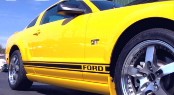 Show details for 2005-12 Mustang Lower Rocker Stripe - Ford Name Picture of 2005-12 Mustang Lower Rocker Stripe - Ford Name