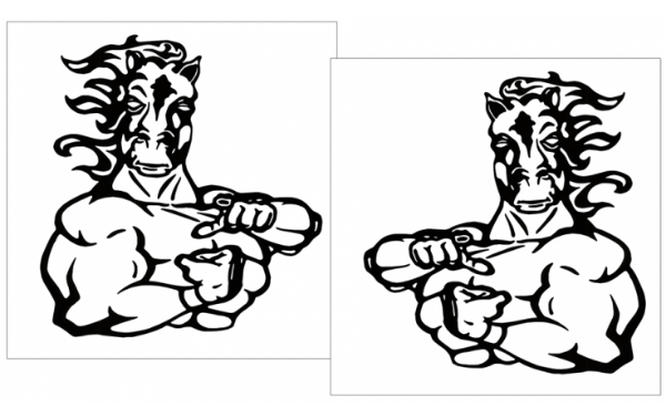 Picture of Mustang Right Here... Right Now Pony Decal Set - 7" Tall