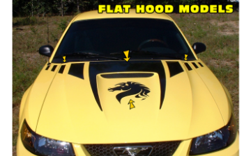 Show details for 1999-03 Mustang Claw Hood & Faders & Horse Head Decal Kit - Flat Hood Picture of 1999-03 Mustang Claw Hood & Faders & Horse Head Decal Kit - Flat Hood