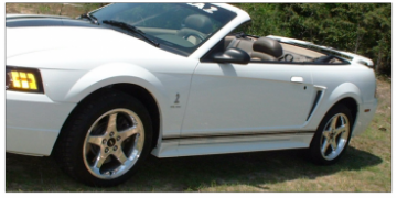 Show details for Mustang Narrow Lower Rocker Side Stripes - No Designation Picture of Mustang Narrow Lower Rocker Side Stripes - No Designation