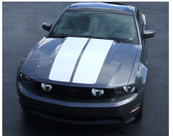 Picture of 2010-12 Mustang - Dual Hood Stripes - Rounded Corners - No Hood Scoop