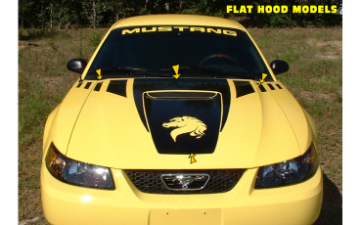 Show details for 1999-03 Mustang Claw Hood & Faders & Square Nose & Horse Head Decal Picture of 1999-03 Mustang Claw Hood & Faders & Square Nose & Horse Head Decal