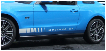 Show details for Mustang GT Lower Rocker Fader Stripe - Block Style Picture of Mustang GT Lower Rocker Fader Stripe - Block Style