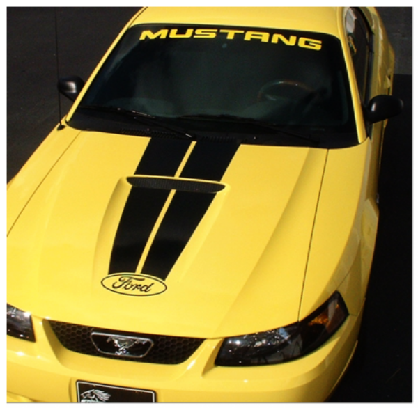 Picture of 1999-03 Mustang Dual Hood Stripes with Ford Logo Decal Kit
