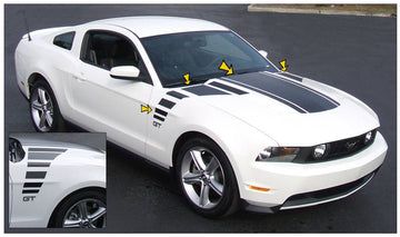 Show details for 2010-12 Mustang Triple Hood Bulge Stripe with Fader Decal Kit Picture of 2010-12 Mustang Triple Hood Bulge Stripe with Fader Decal Kit