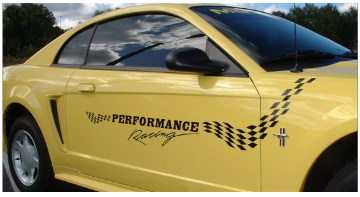 Show details for 1999-04 Mustang Side Body Rally Flag Decal Kit - Cobra Name Picture of 1999-04 Mustang Side Body Rally Flag Decal Kit - Cobra Name